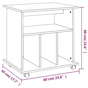 vidaXL Rollschrank Räuchereiche 60x45x60 cm Holzwerkstoff