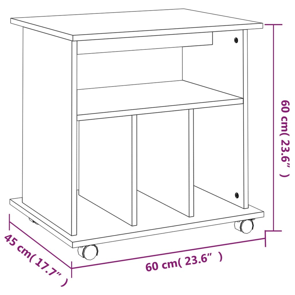 Rollschrank Braun Eichen-Optik 60x45x60 cm Holzwerkstoff Stilecasa