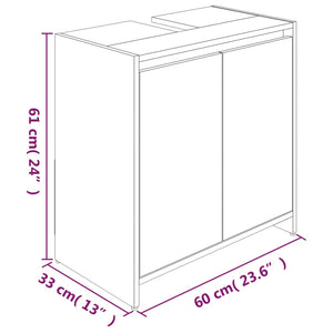 Badschrank Braun Eichen-Optik 60x33x61 cm Holzwerkstoff Stilecasa