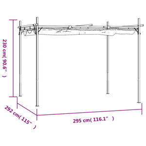 Pergola mit Schiebedach Anthrazit 295x292x230 cm Stilecasa