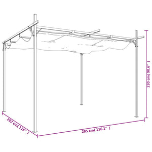 Pergola mit Schiebedach Anthrazit 295x292x230 cm Stilecasa