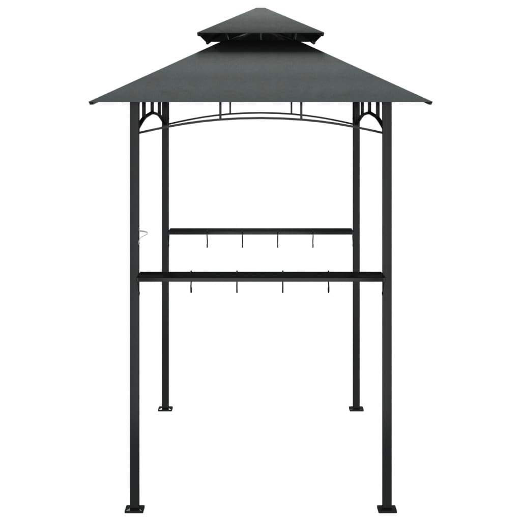 Grillpavillon mit Seitenregalen Anthrazit 240x150x243 cm Stahl