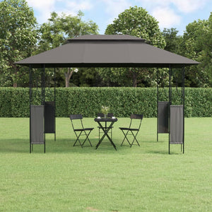 Pavillon mit Dach Anthrazit 400x300x270 cm Stahl Stilecasa