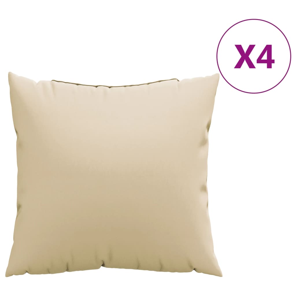 vidaXL Sofakissen 4 Stk. Beige 40x40 cm Stoff