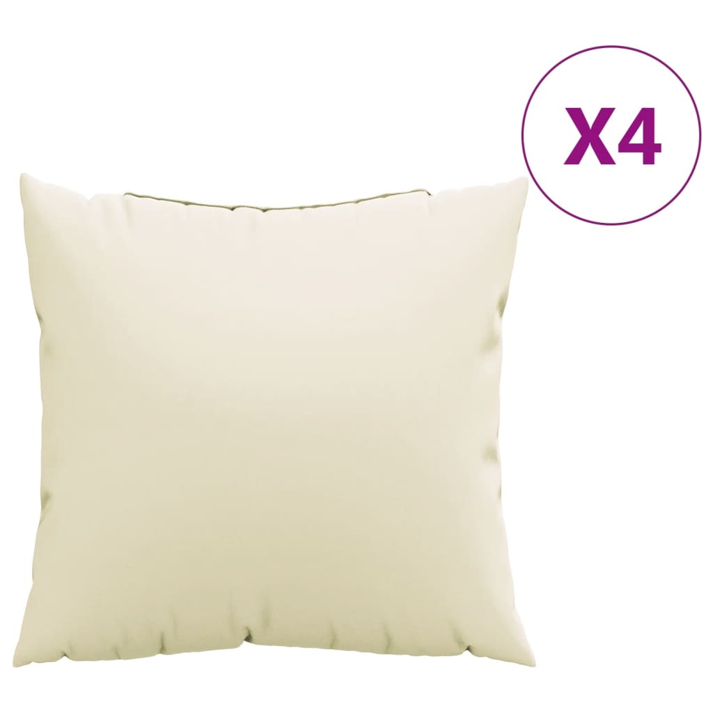 vidaXL Sofakissen 4 Stk. Creme 50x50 cm Stoff