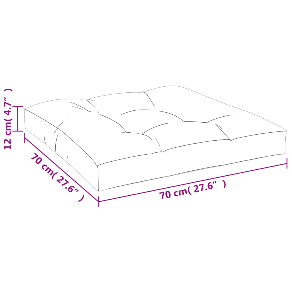 vidaXL Palettenkissen Grau 70x70x12 cm Stoff