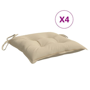 vidaXL Stuhlkissen 4 Stk. Beige 40x40x7 cm Oxford-Gewebe