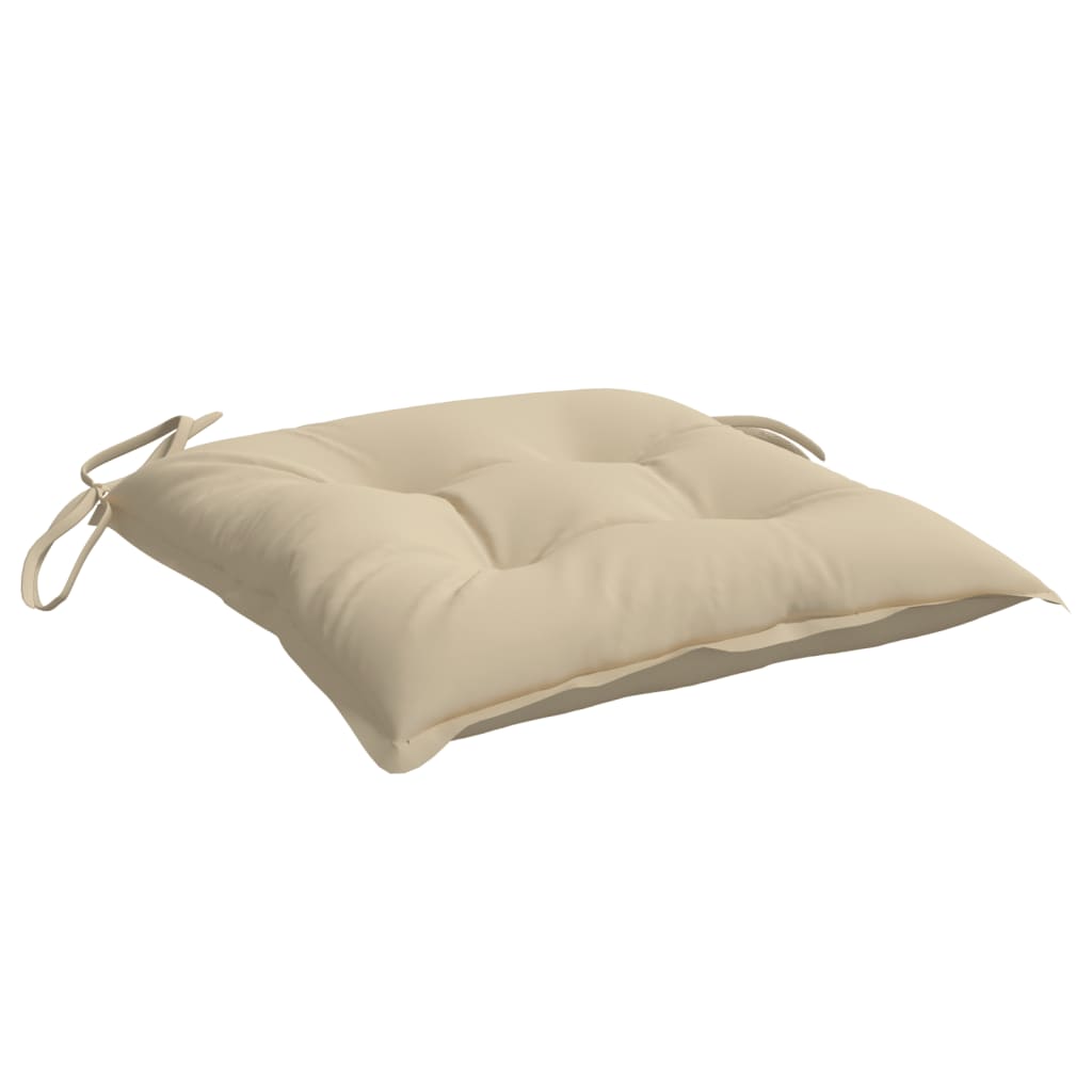 vidaXL Stuhlkissen 4 Stk. Beige 40x40x7 cm Oxford-Gewebe