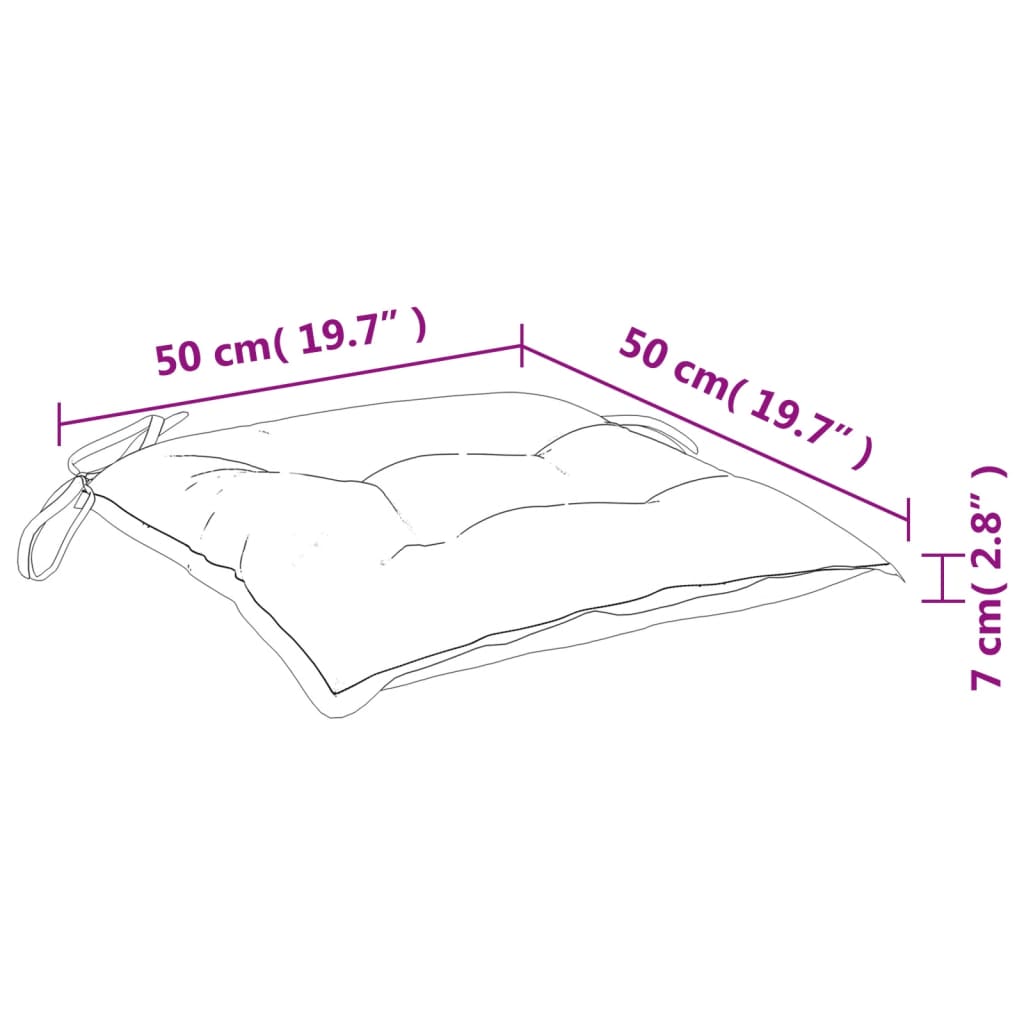 vidaXL Stuhlkissen 2 Stk. Grau 50x50x7 cm Oxford-Gewebe