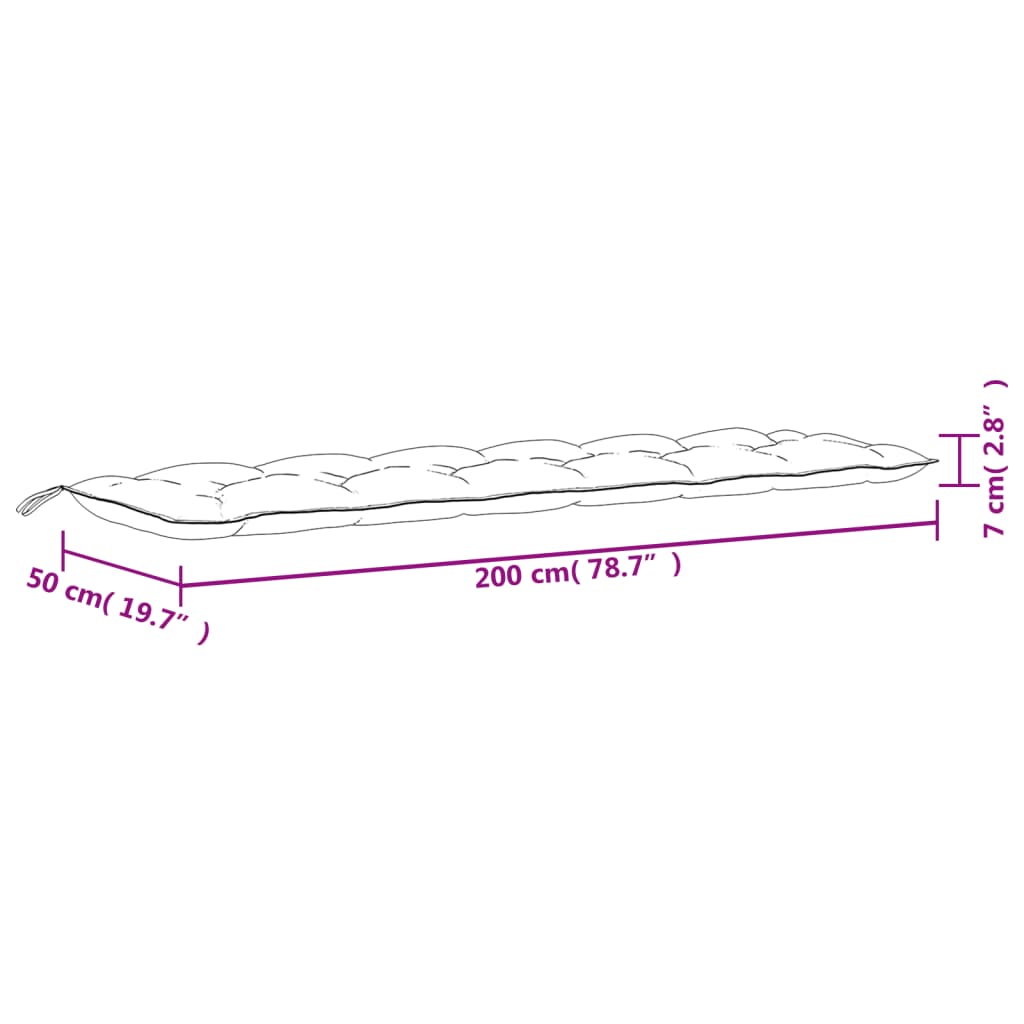 vidaXL Gartenbank-Auflage Anthrazit 200x50x7 cm Oxford-Gewebe