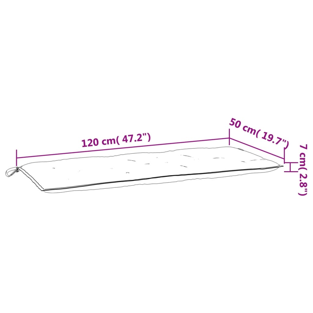 vidaXL Gartenbank-Auflagen 2 Stk. Cremeweiß 120x50x7 cm Oxford-Gewebe