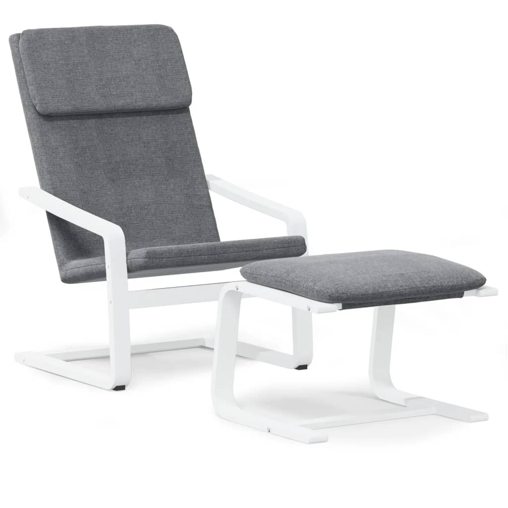 vidaXL Relaxsessel mit Hocker Dunkelgrau Stoff