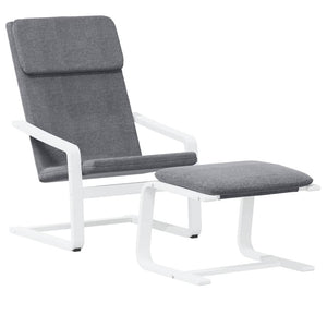 vidaXL Relaxsessel mit Hocker Dunkelgrau Stoff