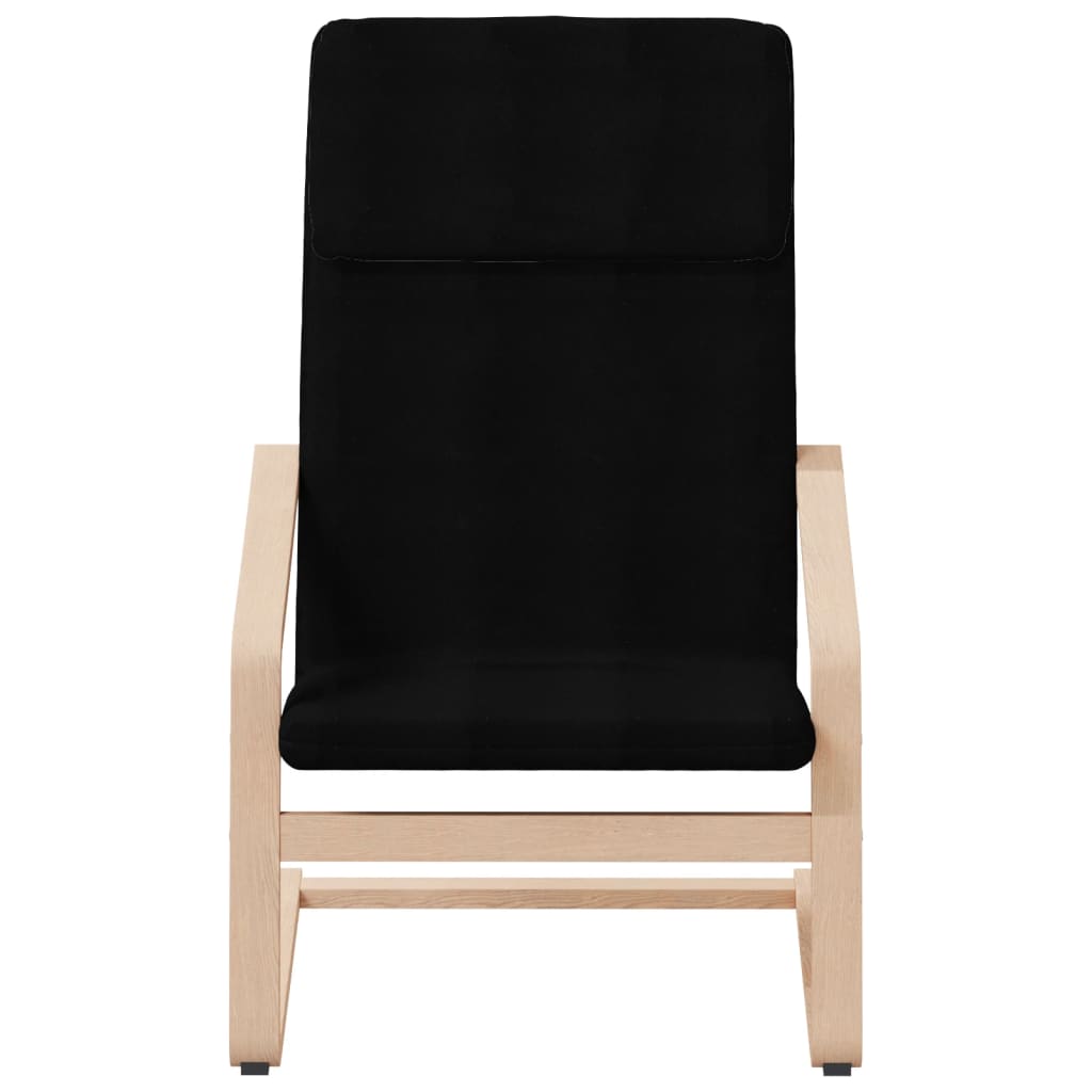 vidaXL Relaxsessel mit Hocker Schwarz Stoff