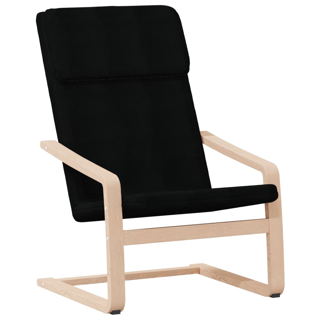 vidaXL Relaxsessel mit Hocker Schwarz Stoff