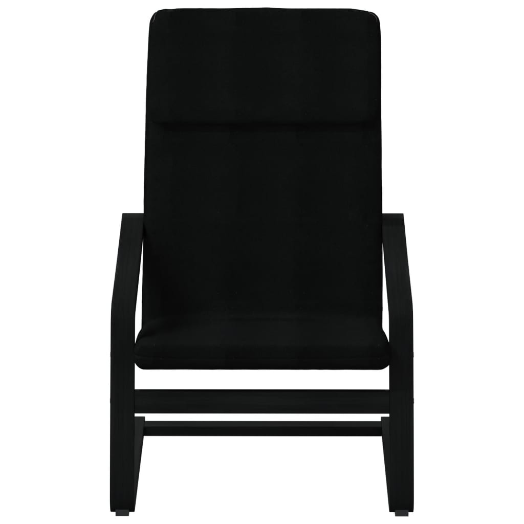 vidaXL Relaxsessel mit Hocker Schwarz Stoff