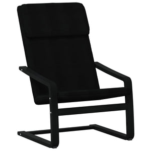 vidaXL Relaxsessel mit Hocker Schwarz Stoff