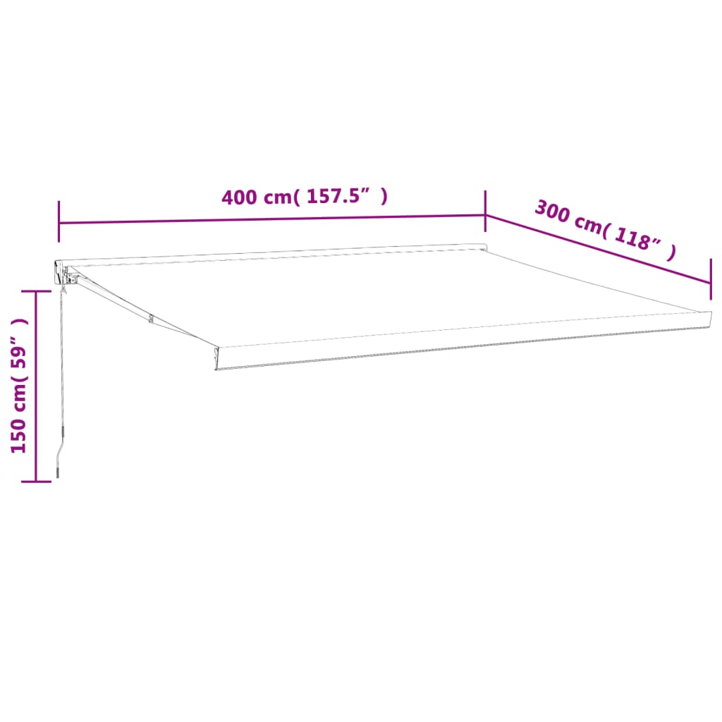 Markise Einziehbar Orange und Braun 4x3 m Stoff und Aluminium Stilecasa