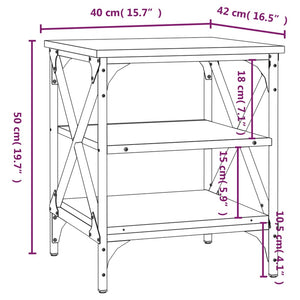 vidaXL Beistelltische 2 Stk. Schwarz 40x42x50 cm Holzwerkstoff