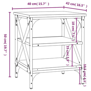 Beistelltisch Grau Sonoma 40x42x50 cm Holzwerkstoff Stilecasa