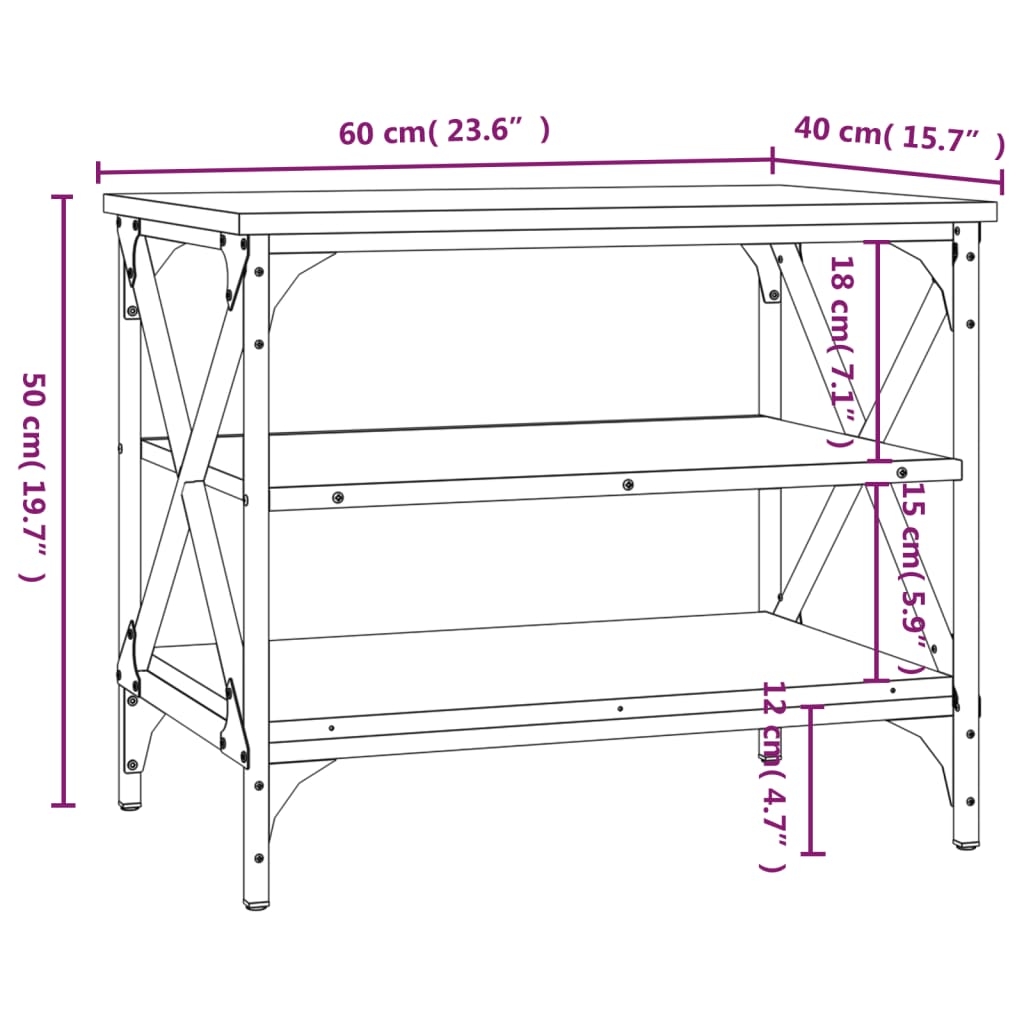 vidaXL TV-Schrank Räuchereiche 60x40x50 cm Holzwerkstoff