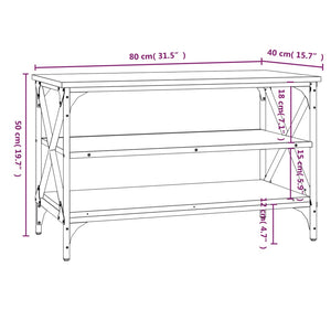 vidaXL TV-Schrank Grau Sonoma 80x40x50 cm Holzwerkstoff