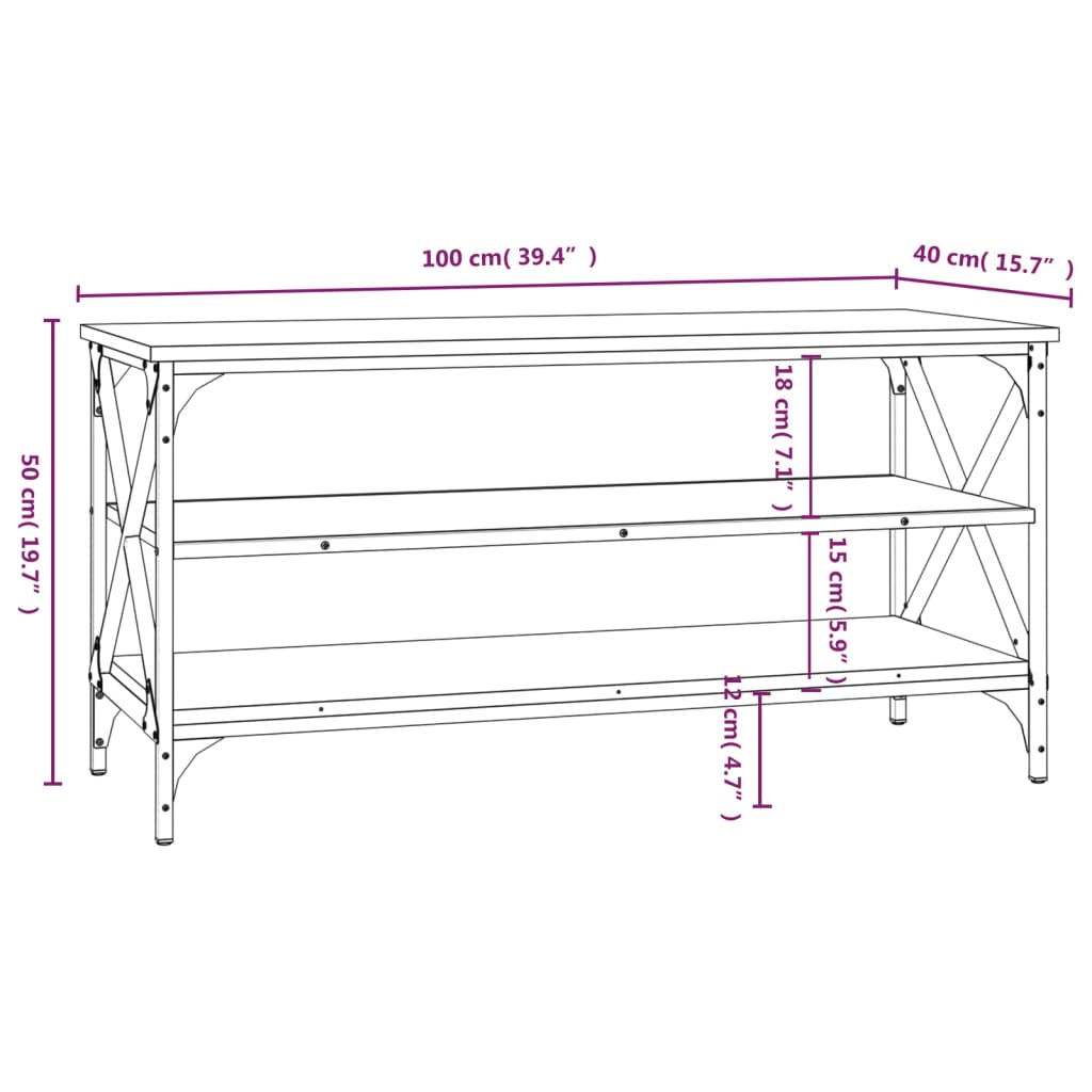 TV-Schrank Schwarz 100x40x50 cm Holzwerkstoff Stilecasa