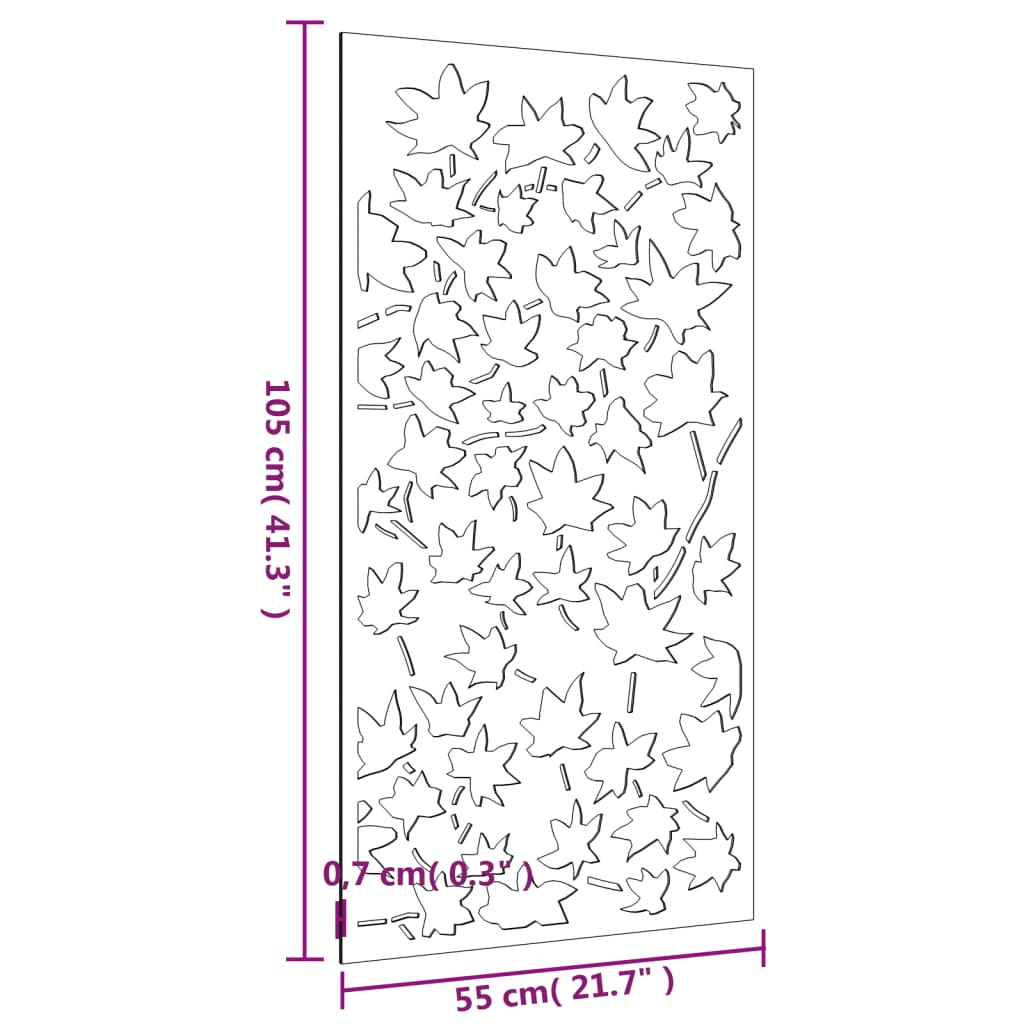 Garten-Wanddeko 105x55 cm Cortenstahl Ahornblatt-Design Stilecasa