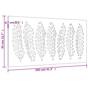 Garten-Wanddeko 105x55 cm Cortenstahl Blatt-Design