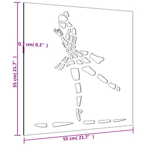 vidaXL Garten-Wanddeko 55x55 cm Cortenstahl Balletttänzerin