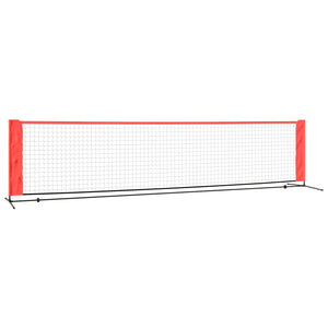 vidaXL Tennisnetz Schwarz und Rot 400x100x87 cm Polyester