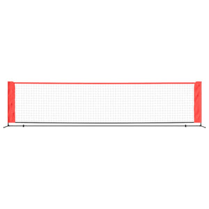 vidaXL Tennisnetz Schwarz und Rot 400x100x87 cm Polyester