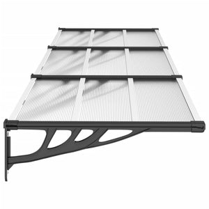 vidaXL Türvordach Schwarz und Transparent 297,5x90 cm Polycarbonat