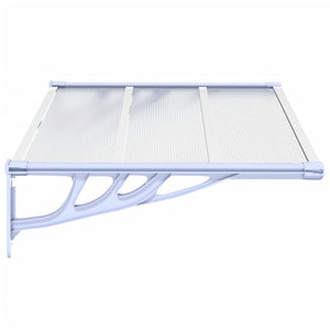 vidaXL Türvordach Grau und Transparent 122x90 cm Polycarbonat