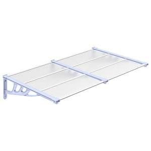 vidaXL Türvordach Grau und Transparent 152,5x90 cm Polycarbonat