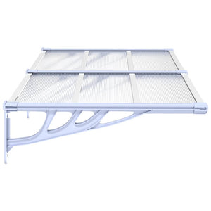 vidaXL Türvordach Grau und Transparent 152,5x90 cm Polycarbonat