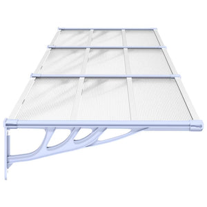 vidaXL Türvordach Grau und Transparent 297,5x90 cm Polycarbonat