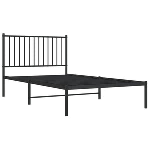 vidaXL Bettgestell mit Kopfteil Metall Schwarz 100x190 cm