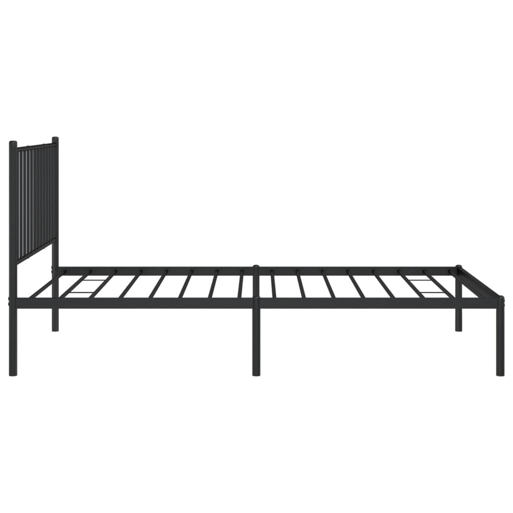 vidaXL Bettgestell mit Kopfteil Metall Schwarz 100x190 cm