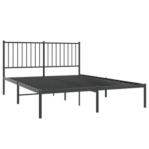 Bettgestell mit Kopfteil Metall Schwarz 140x190 cm Stilecasa