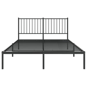 Bettgestell mit Kopfteil Metall Schwarz 140x190 cm Stilecasa