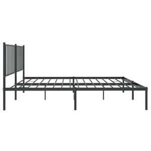 Bettgestell mit Kopfteil Metall Schwarz 140x190 cm Stilecasa