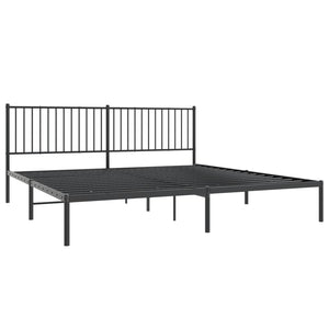 vidaXL Bettgestell mit Kopfteil Metall Schwarz 193x203 cm