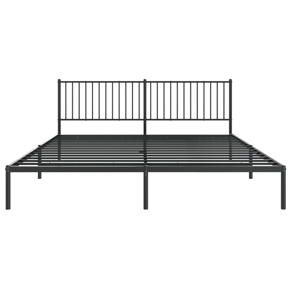 vidaXL Bettgestell mit Kopfteil Metall Schwarz 193x203 cm