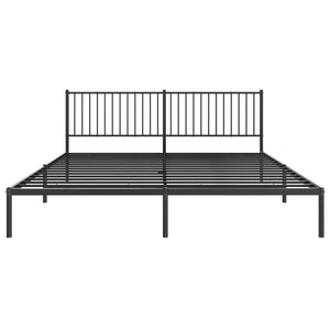 vidaXL Bettgestell mit Kopfteil Metall Schwarz 193x203 cm