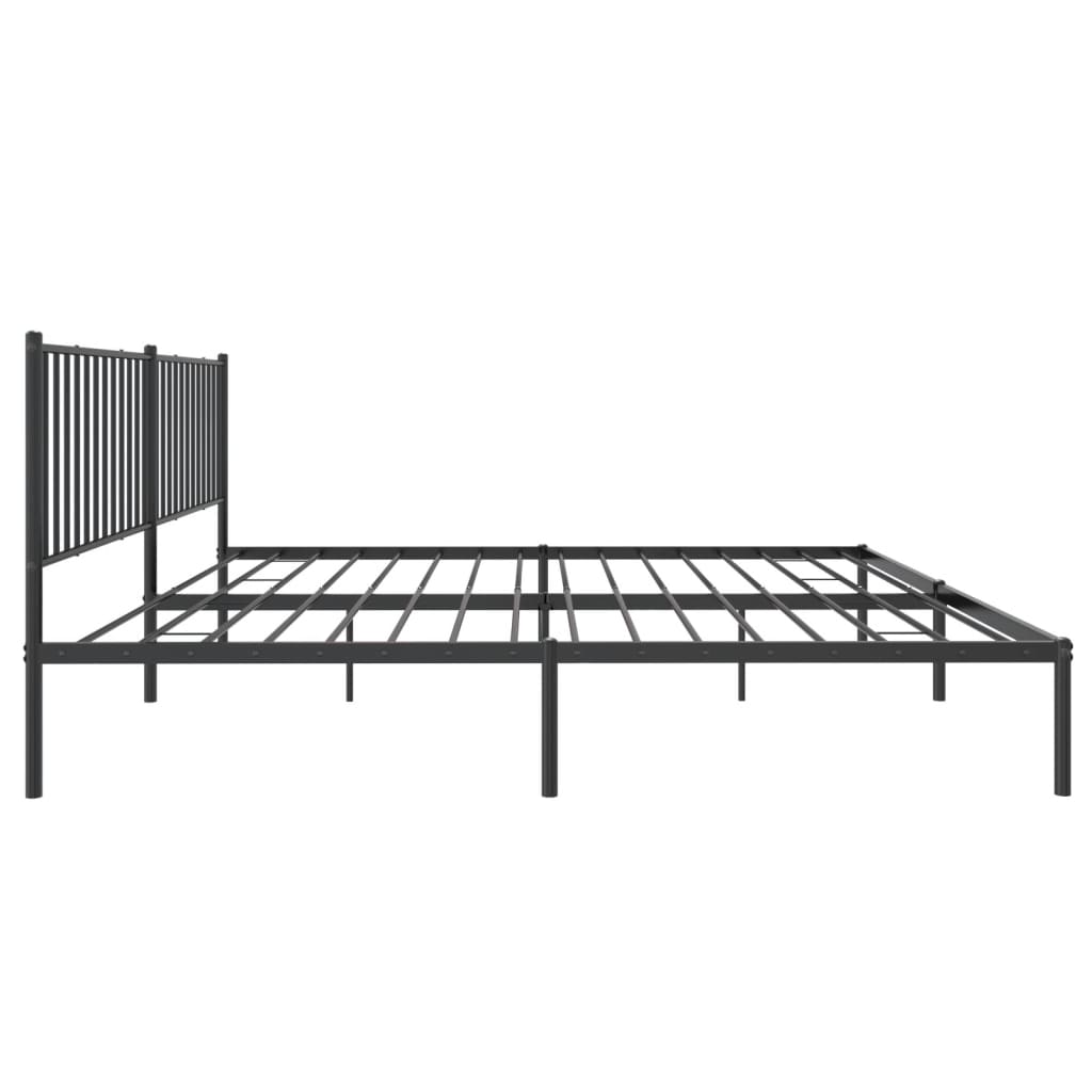 vidaXL Bettgestell mit Kopfteil Metall Schwarz 193x203 cm