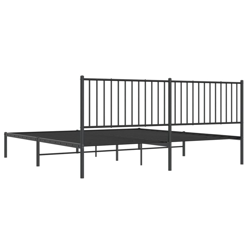 vidaXL Bettgestell mit Kopfteil Metall Schwarz 193x203 cm