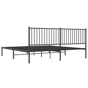 vidaXL Bettgestell mit Kopfteil Metall Schwarz 193x203 cm