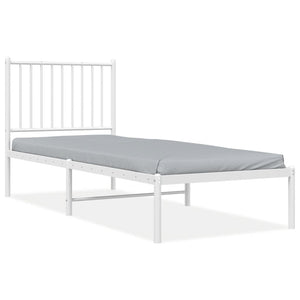 vidaXL Metallbett ohne Matratze mit Kopfteil Weiß 75x190 cm