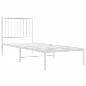 vidaXL Metallbett ohne Matratze mit Kopfteil Weiß 75x190 cm